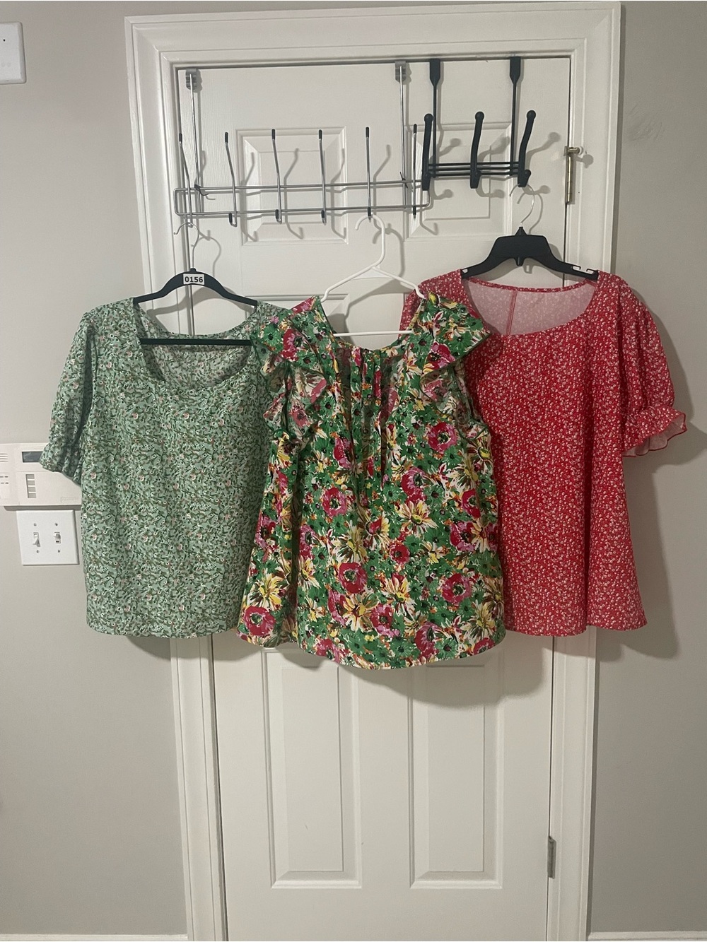 Floral Ruffle-Sleeve Women's Tops 3x